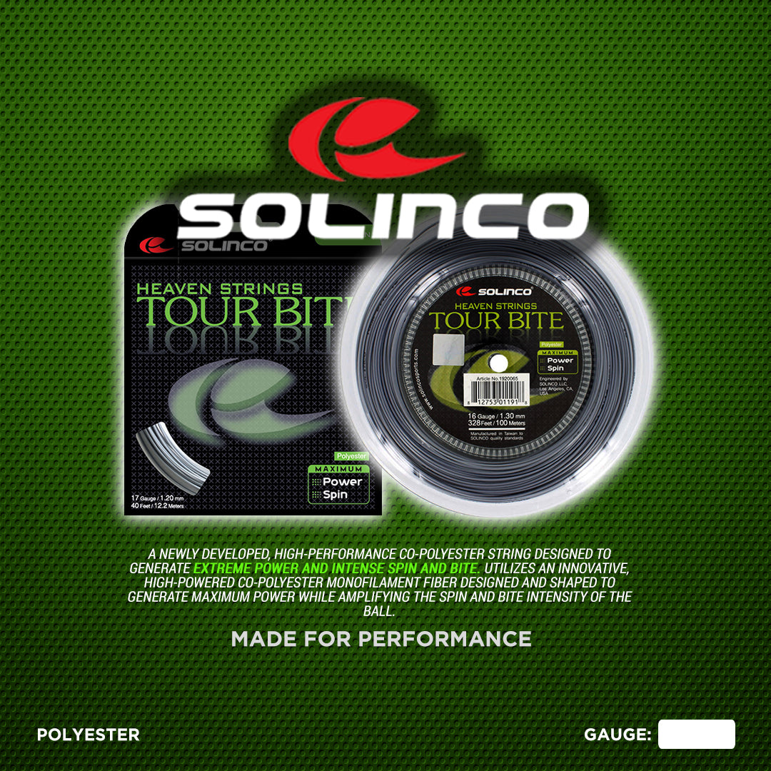 Solinco Tour Bite – Jeu De Cordes De Tennis 1,2 Mm – Puissance Et Contrôle Exceptionnels